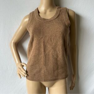ZARA Tan Sleeveless Knit Wool Sweater